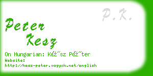 peter kesz business card